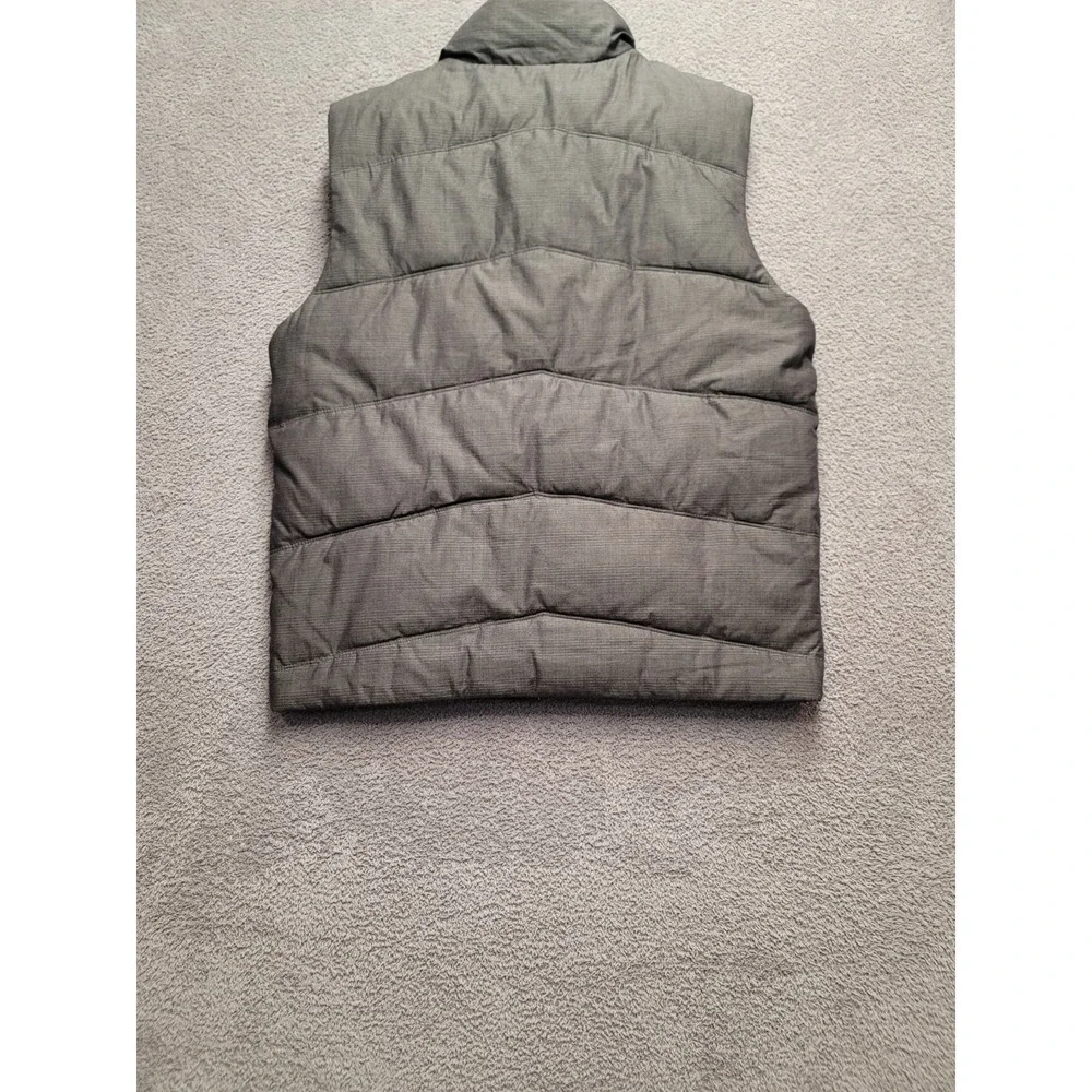Banana Republic Men's L Large Quilted Puffer Vest Gray Cotton‎ Shell Zip Pockets